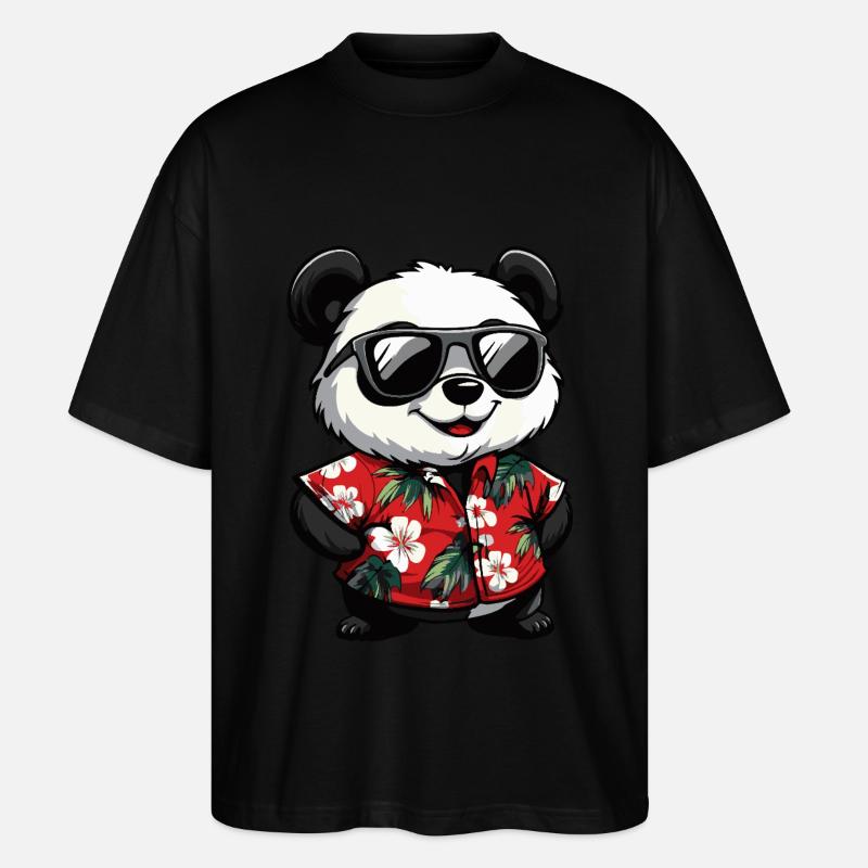Panda Comic Funny Summer - Stanley/Stella Oversized Unisex Organic T-shirt Blaster 2.0 - black