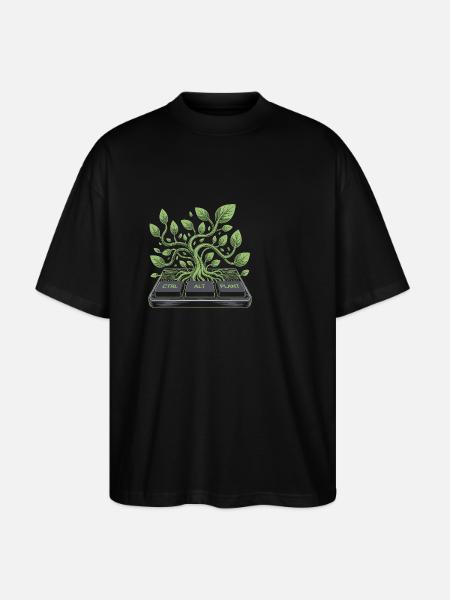 ctrl alt plant garden design - Stanley/Stella Oversized Unisex Organic T-shirt Blaster 2.0 - black