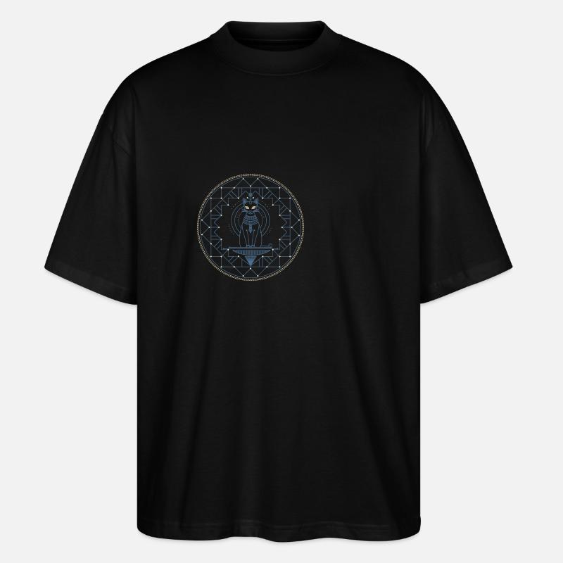 Bastet Ägyptische Katze - Stanley/Stella Oversized Unisex Bio T-Shirt Blaster 2.0 - Schwarz