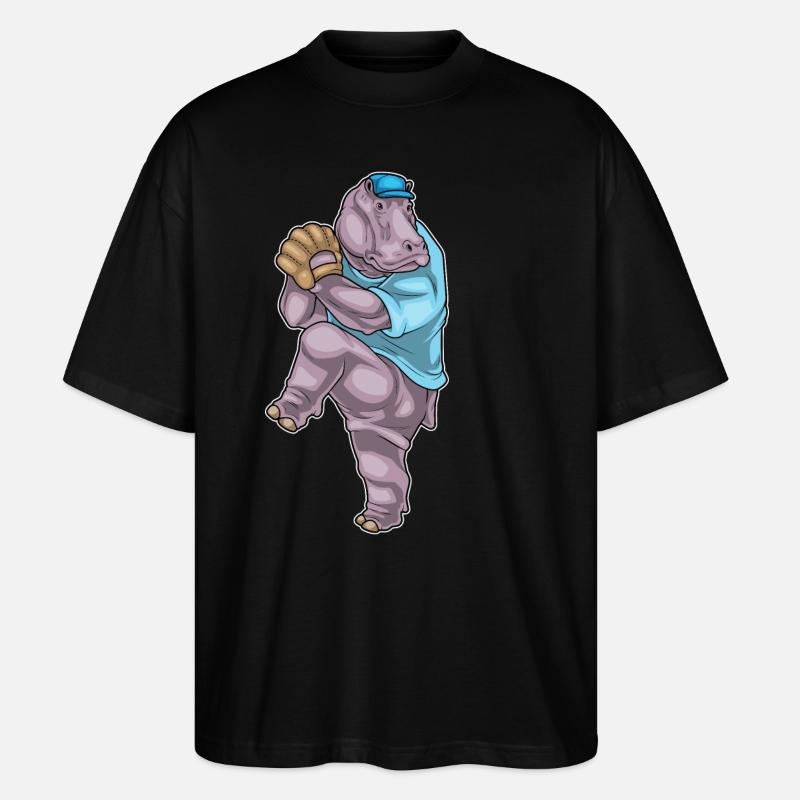 Hippopotamus Gant de baseball - T-shirt bio Blaster 2.0 coupe oversize Stanley/Stella Unisexe - noir