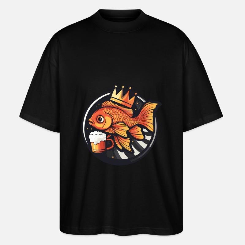 Goldfisch Bier - Stanley/Stella Oversized Unisex Bio T-Shirt Blaster 2.0 - Schwarz