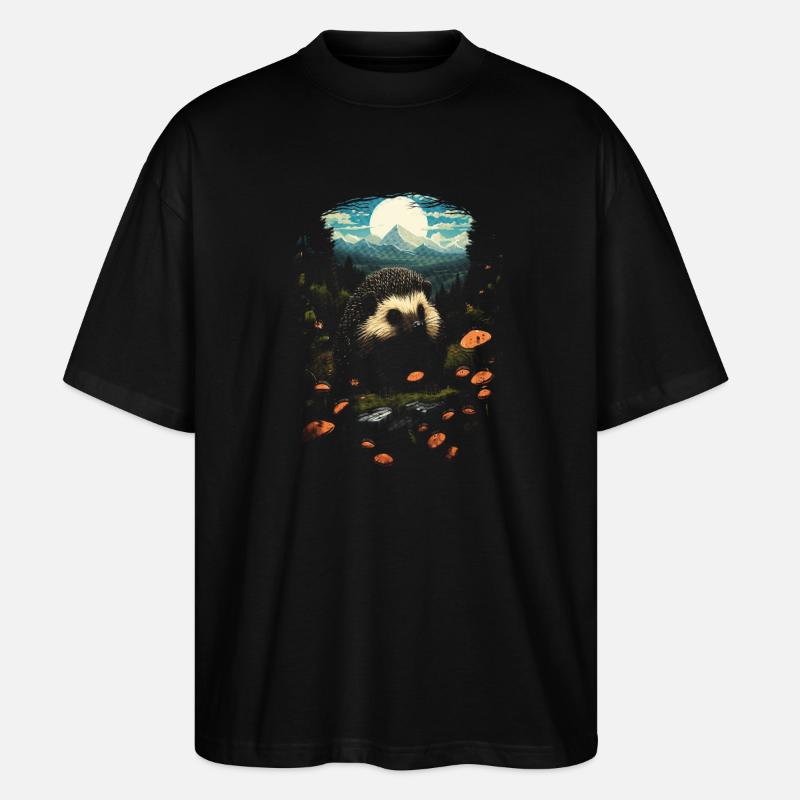 Igel Tier - Stanley/Stella Oversized Unisex Bio T-Shirt Blaster 2.0 - Schwarz