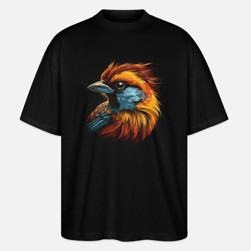 Moineau, Majestueux, Animaux, Tropical - T-shirt bio Blaster 2.0 coupe oversize Stanley/Stella Unisexe - noir
