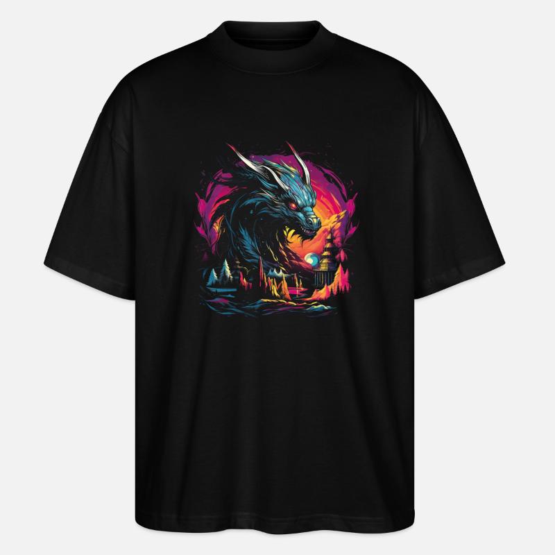 Dragon Jeu de rôle Dragon - T-shirt bio Blaster 2.0 coupe oversize Stanley/Stella Unisexe - noir