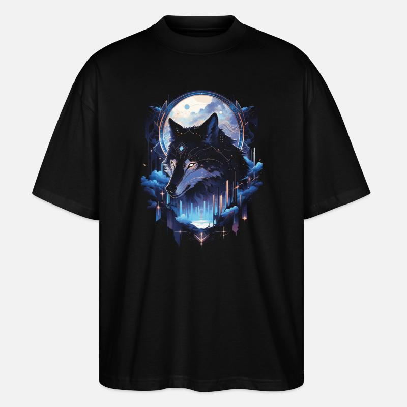 Majestätischer Wolf Wölfe - Stanley/Stella Oversized Unisex Bio T-Shirt Blaster 2.0 - Schwarz