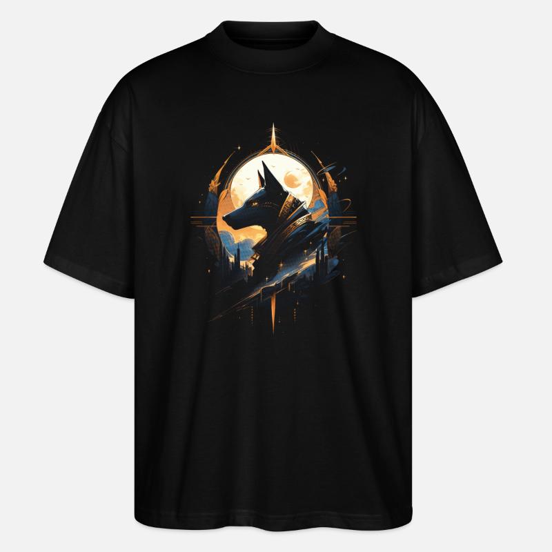 Anubis Gott Gaming Ägypter - Stanley/Stella Oversized Unisex Bio T-Shirt Blaster 2.0 - Schwarz