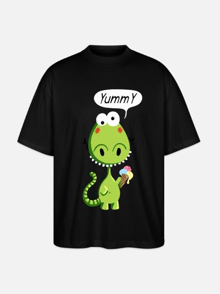 Yummy Drache - Stanley/Stella Oversized Unisex Bio T-Shirt Blaster 2.0 - Schwarz