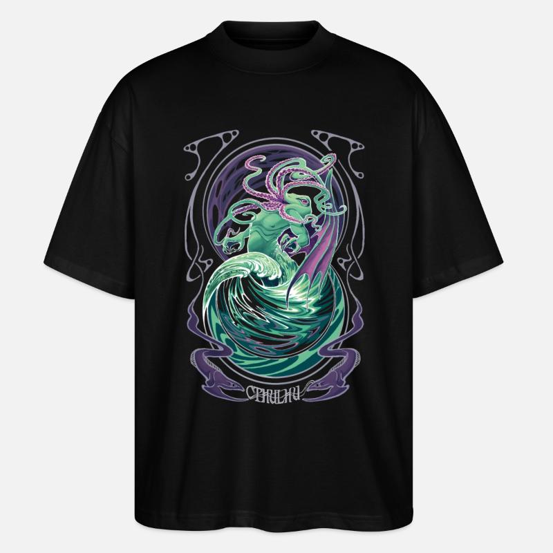 Cthulhu - Stanley/Stella Oversized Unisex Bio T-Shirt Blaster 2.0 - Schwarz