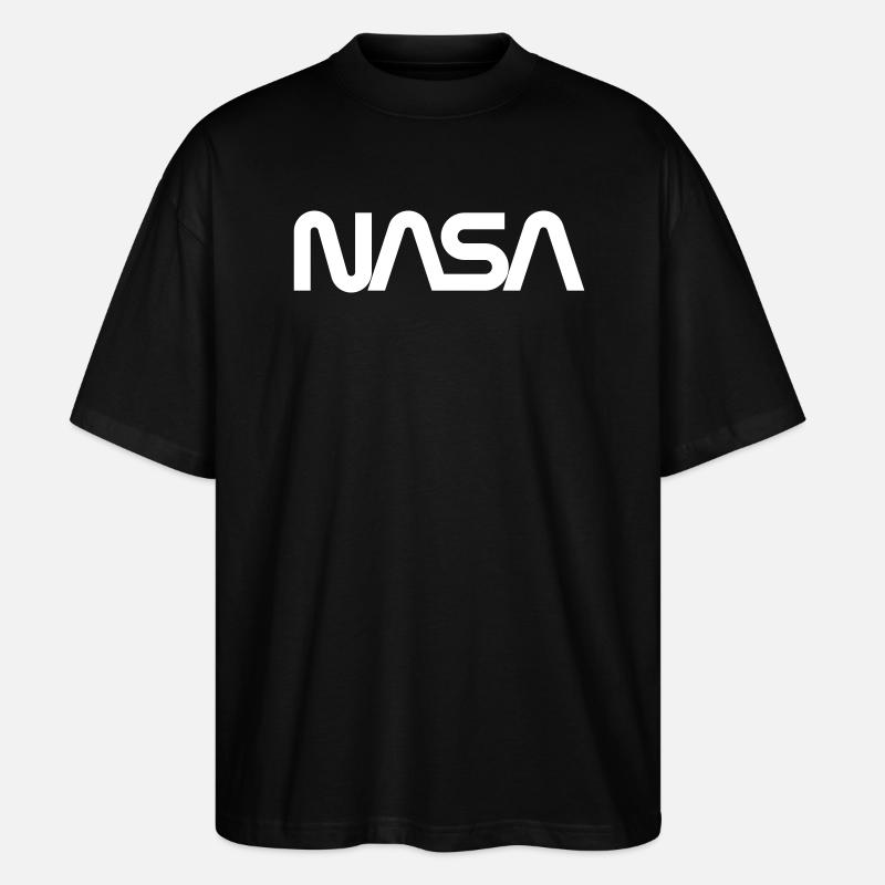 NASA Logo - Stanley/Stella Oversized Unisex Bio T-Shirt Blaster 2.0 - Schwarz