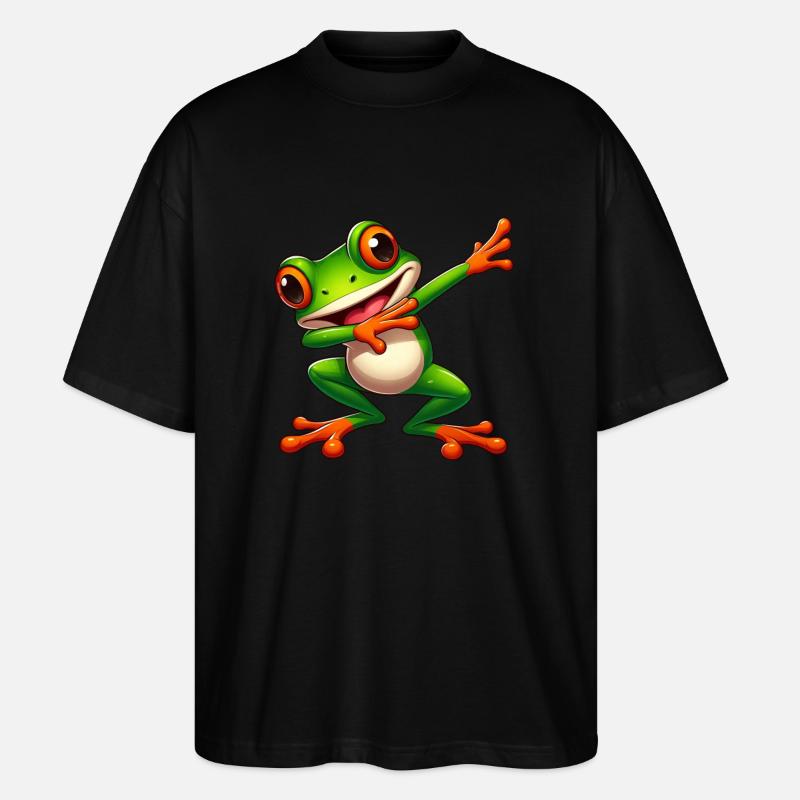 Cool Frog Dabbing Toad Style - Stanley/Stella Oversized Unisex Organic T-shirt Blaster 2.0 - black