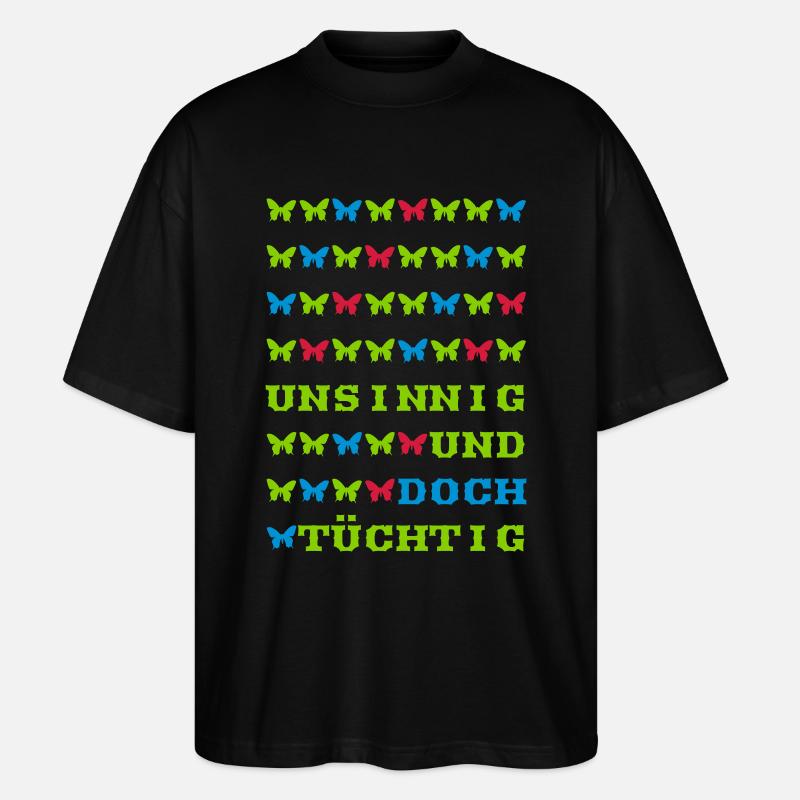 cadeau compétent absurde disant papillon - T-shirt bio Blaster 2.0 coupe oversize Stanley/Stella Unisexe - noir