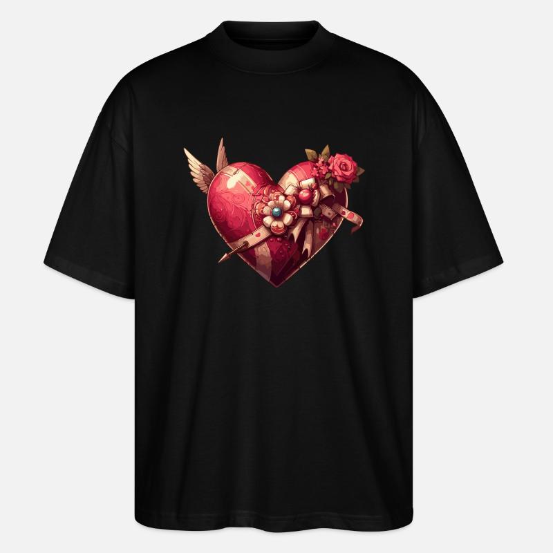 Steampunk-Herz - Stanley/Stella Oversized Unisex Bio T-Shirt Blaster 2.0 - Schwarz