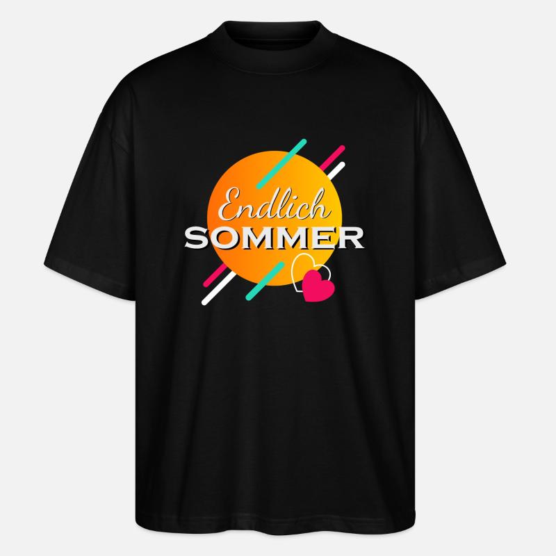 Endlich Sommer - Stanley/Stella Oversized Unisex Bio T-Shirt Blaster 2.0 - Schwarz