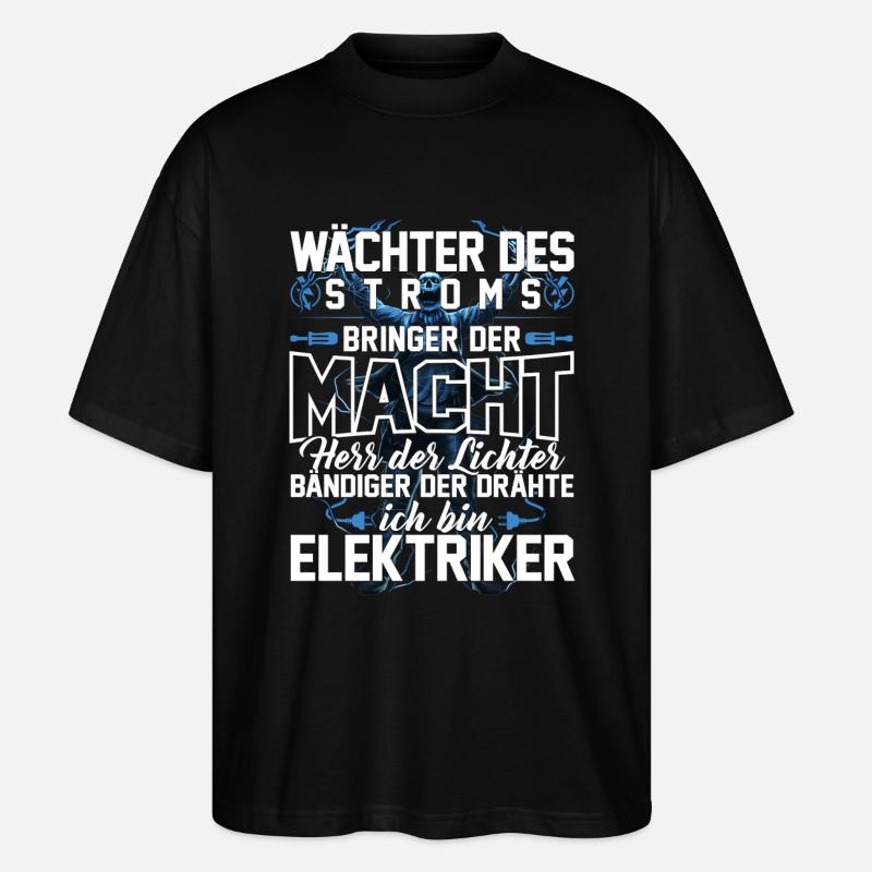 Elektriker - Bezwinger - Stanley/Stella Oversized Unisex Bio T-Shirt Blaster 2.0 - Schwarz
