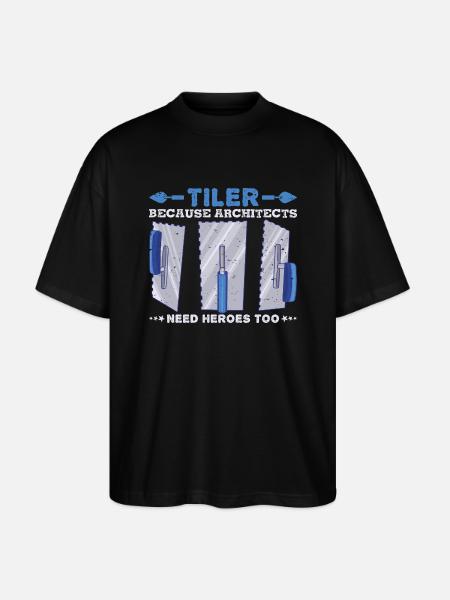Beruf Bester Fliesenleger Geschenk-Idee - Stanley/Stella Oversized Unisex Bio T-Shirt Blaster 2.0 - Schwarz