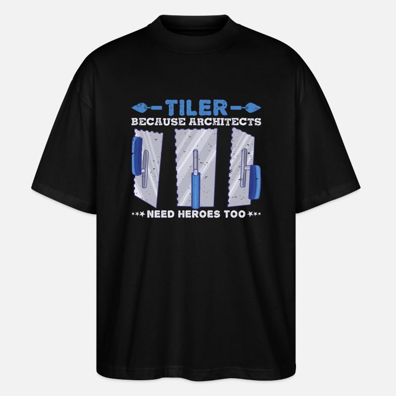 Beruf Bester Fliesenleger Geschenk-Idee - Stanley/Stella Oversized Unisex Bio T-Shirt Blaster 2.0 - Schwarz