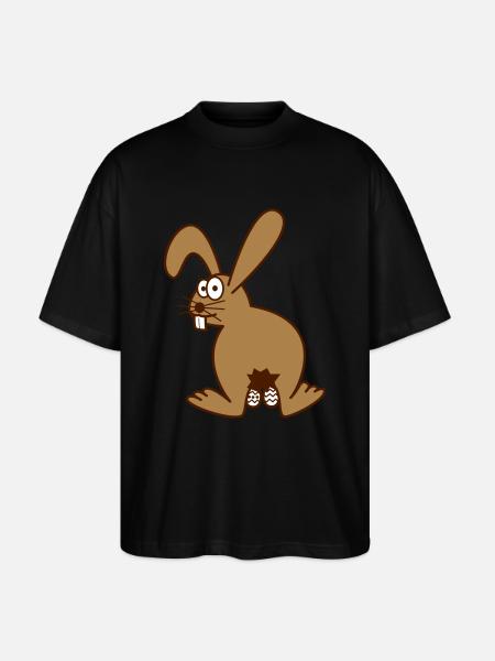 Osterhase mit ostereiern - Stanley/Stella Oversized Unisex Bio T-Shirt Blaster 2.0 - Schwarz