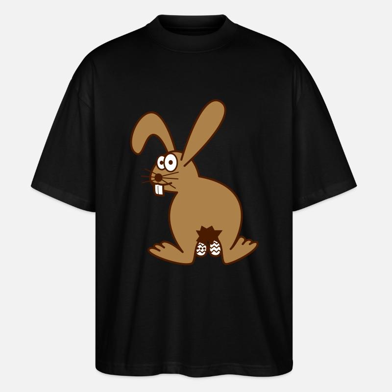 Osterhase mit ostereiern - Stanley/Stella Oversized Unisex Bio T-Shirt Blaster 2.0 - Schwarz