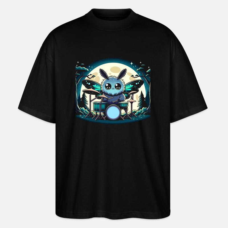 Mothman Point Pleasant Drummer Cryptid - Stanley/Stella Oversized Unisex Bio T-Shirt Blaster 2.0 - Schwarz
