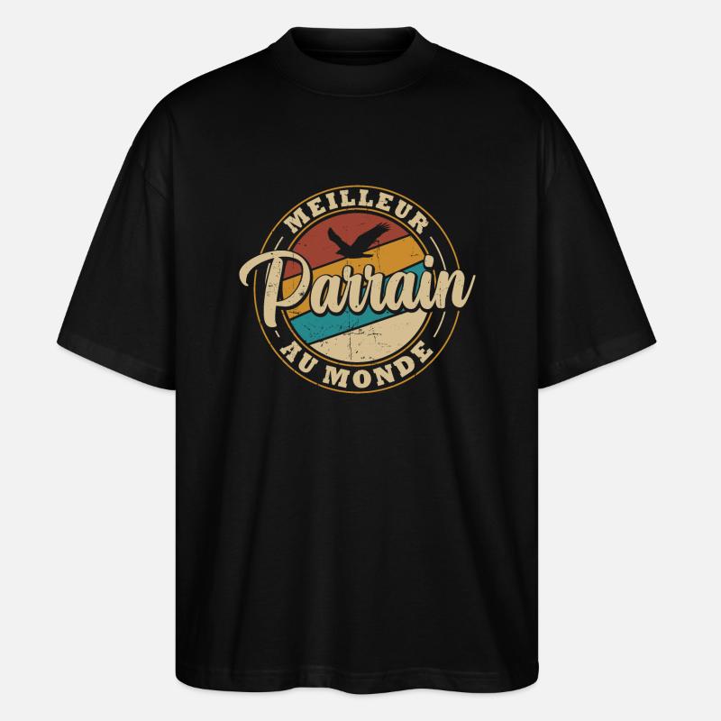 Meilleur parrain au monde - T-shirt bio Blaster 2.0 coupe oversize Stanley/Stella Unisexe - noir
