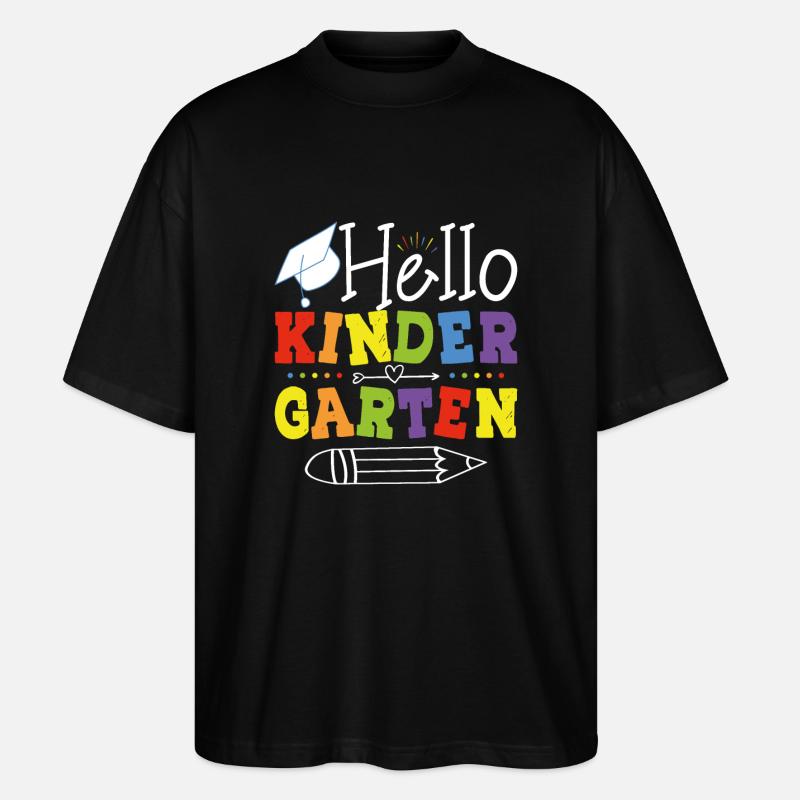 Hallo Kindergarten - Stanley/Stella Oversized Unisex Bio T-Shirt Blaster 2.0 - Schwarz