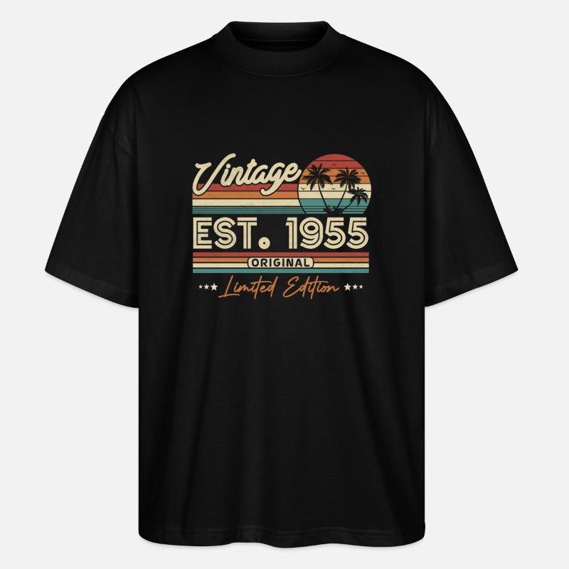 Geschenk 1955 - 68/69 Jahre - Stanley/Stella Oversized Unisex Bio T-Shirt Blaster 2.0 - Schwarz