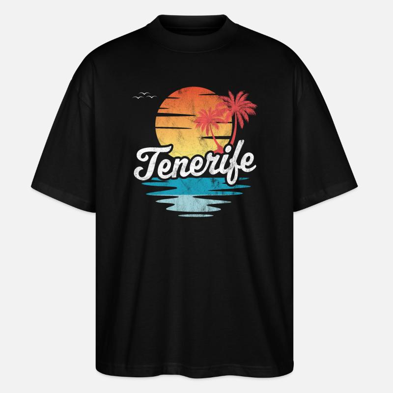 Teneriffa - Stanley/Stella Oversized Unisex Bio T-Shirt Blaster 2.0 - Schwarz
