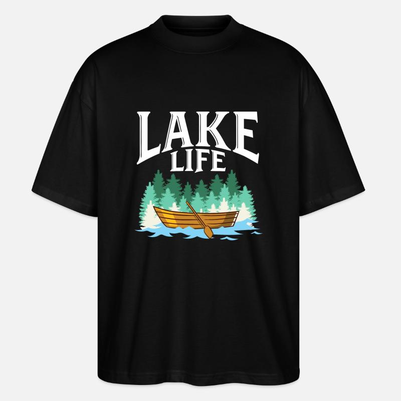 LAKE LIFE - Stanley/Stella Oversized Unisex Bio T-Shirt Blaster 2.0 - Schwarz