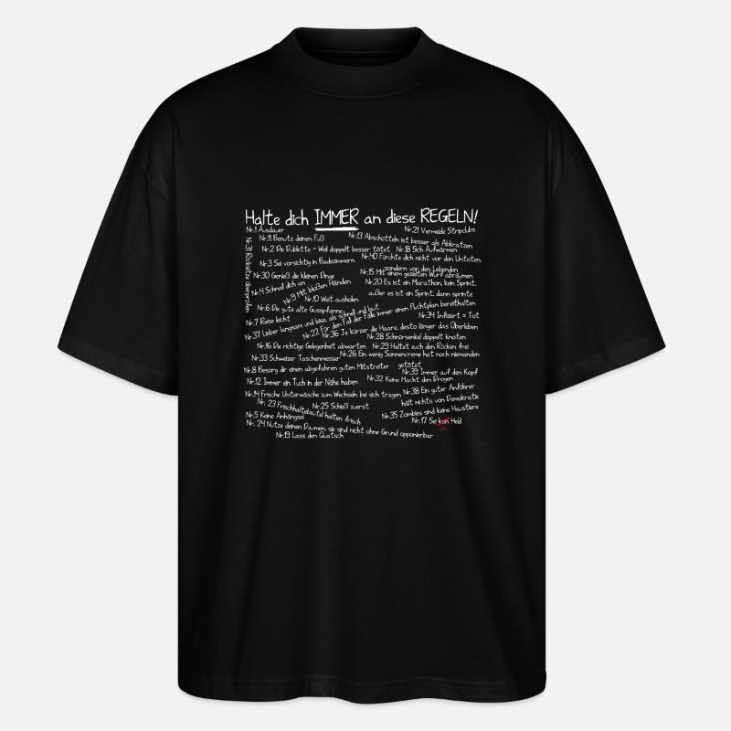 2.0 Version Zombie Survival Regeln - Stanley/Stella Oversized Unisex Bio T-Shirt Blaster 2.0 - Schwarz