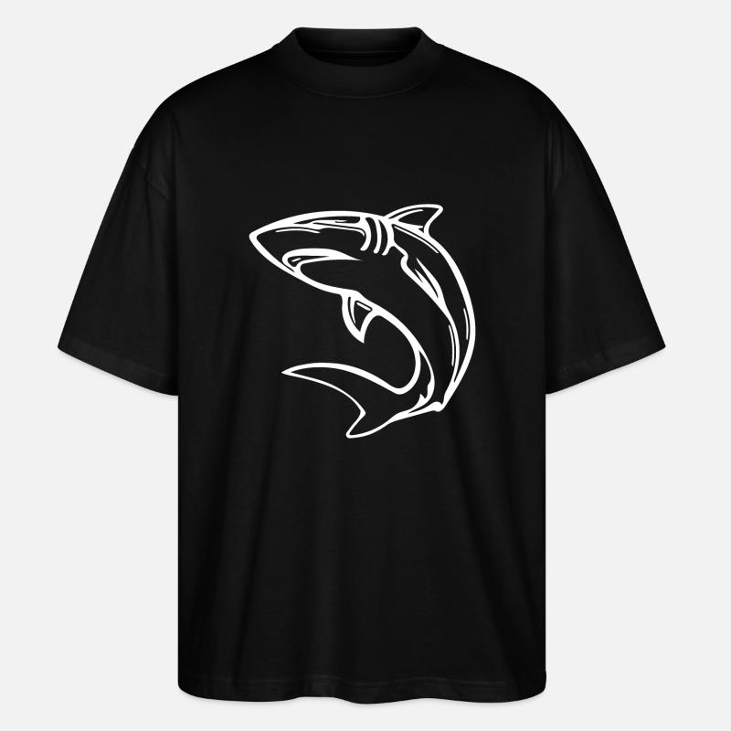 Eleganter Hochseehai - Stanley/Stella Oversized Unisex Bio T-Shirt Blaster 2.0 - Schwarz