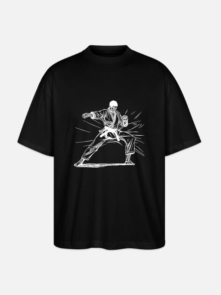 Karate fighters Okinawan sparring tradition - Stanley/Stella Oversized Unisex Organic T-shirt Blaster 2.0 - black