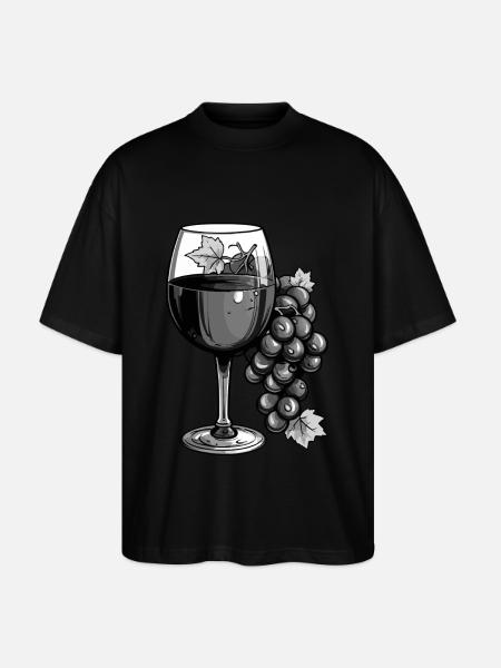 Wine glass Vino - Stanley/Stella Oversized Unisex Organic T-shirt Blaster 2.0 - black