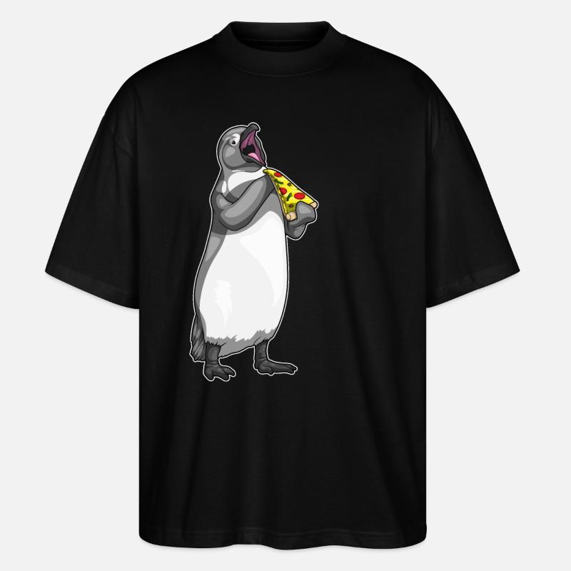 Pizza pingouin - T-shirt bio Blaster 2.0 coupe oversize Stanley/Stella Unisexe - noir