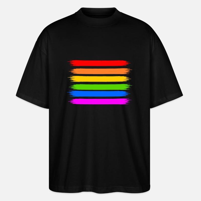 Regenbogen Regenbogenfahne - Stanley/Stella Oversized Unisex Bio T-Shirt Blaster 2.0 - Schwarz