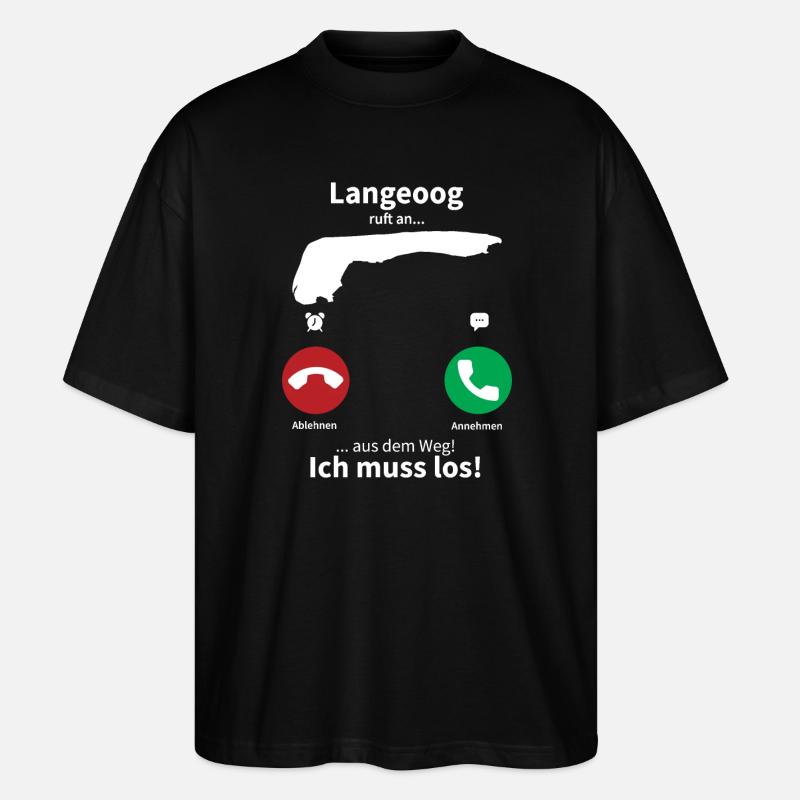 Langeoog Anruf - Stanley/Stella Oversized Unisex Bio T-Shirt Blaster 2.0 - Schwarz