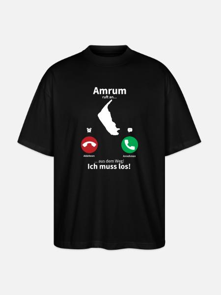 Amrum ruft an... - Stanley/Stella Oversized Unisex Bio T-Shirt Blaster 2.0 - Schwarz