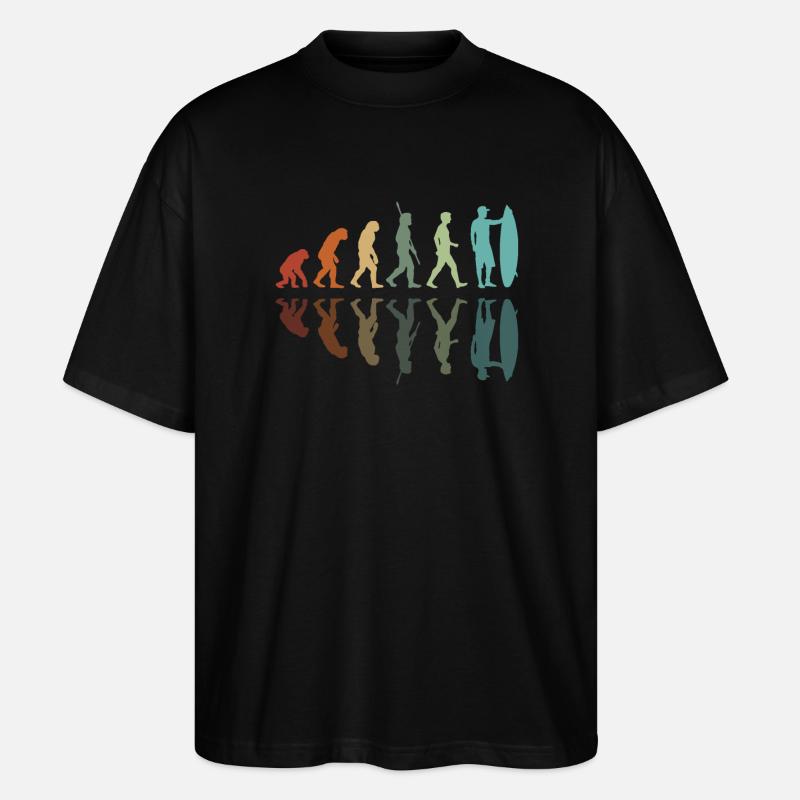 Evolution of Surfing - Stanley/Stella Oversized Unisex Organic T-shirt Blaster 2.0 - black