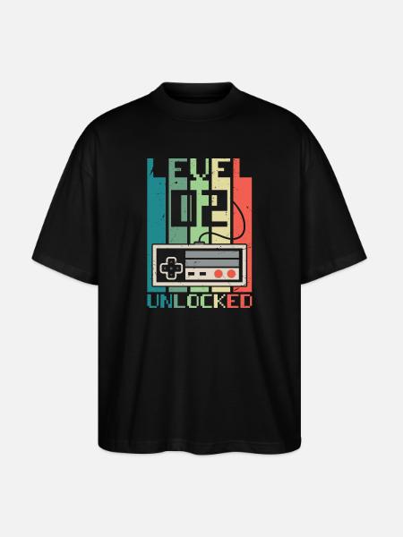 Level 2 Unlocked - Stanley/Stella Oversized Unisex Organic T-shirt Blaster 2.0 - black