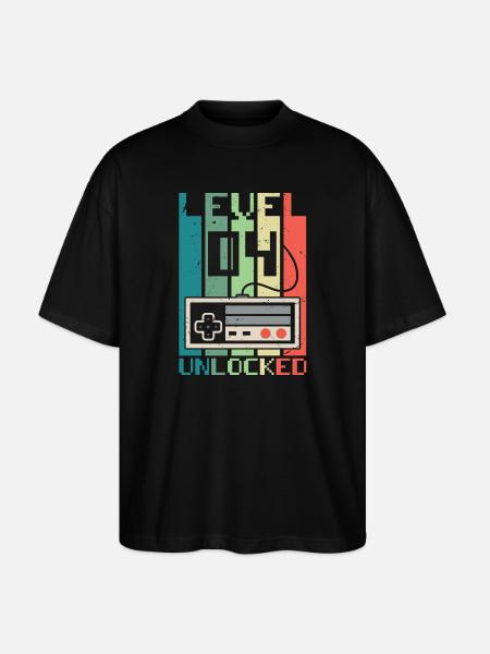 Level 4 Unlocked - Stanley/Stella Oversized Unisex Organic T-shirt Blaster 2.0 - black