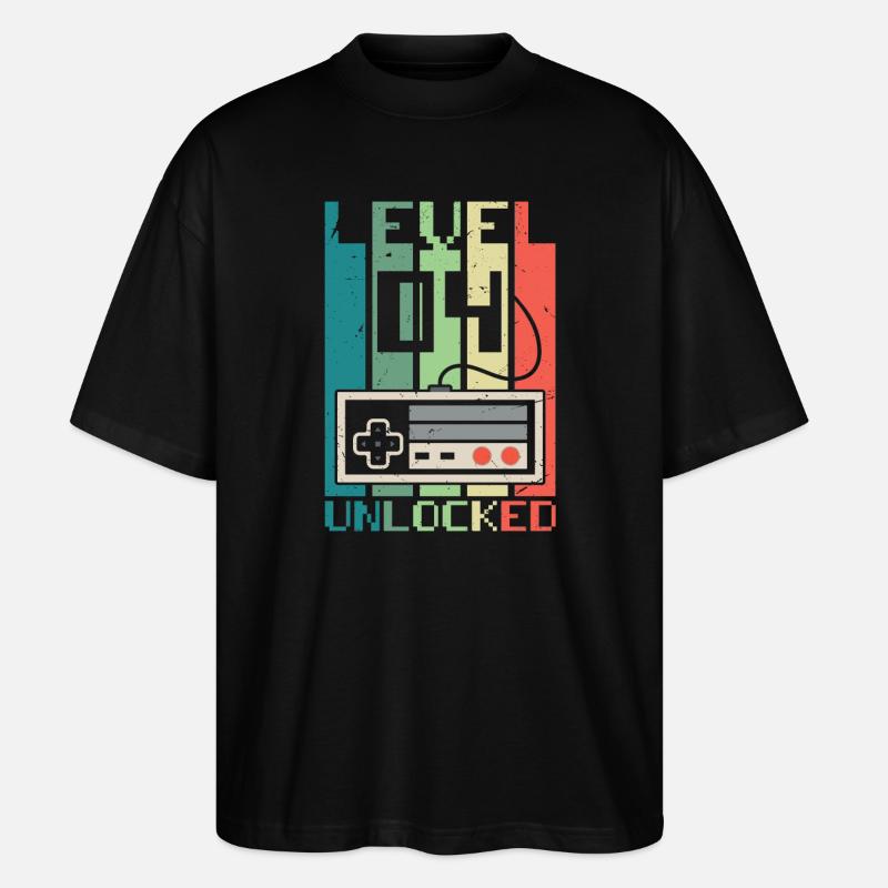 Level 4 Unlocked - Stanley/Stella Oversized Unisex Organic T-shirt Blaster 2.0 - black