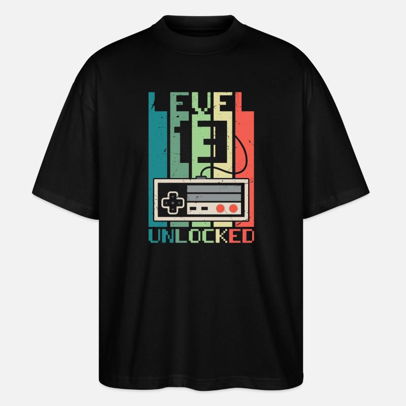 Niveau 13 débloqué - T-shirt bio Blaster 2.0 coupe oversize Stanley/Stella Unisexe - noir