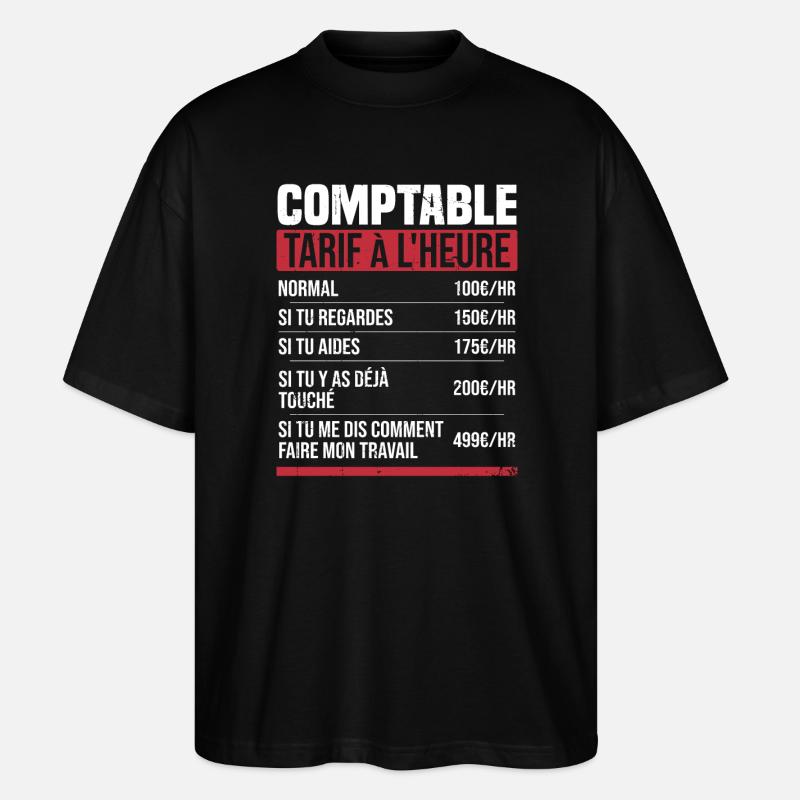 Buchhalter Stundensatz Humor Geschenkidee - Stanley/Stella Oversized Unisex Bio T-Shirt Blaster 2.0 - Schwarz