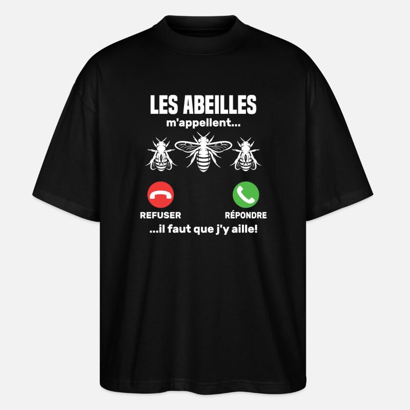 Les abeilles m appellent... - T-shirt bio Blaster 2.0 coupe oversize Stanley/Stella Unisexe - noir