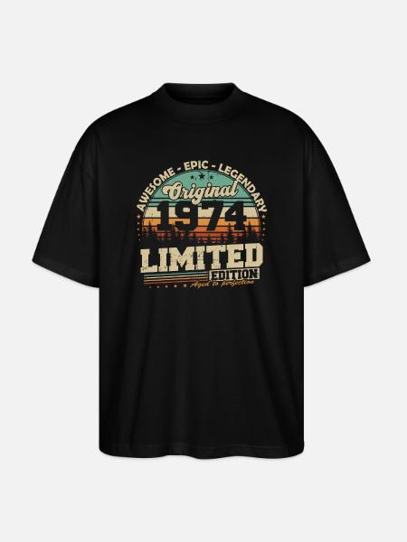 Original 1974 Vintage rétro cadeau d’anniversaire - T-shirt bio Blaster 2.0 coupe oversize Stanley/Stella Unisexe - noir