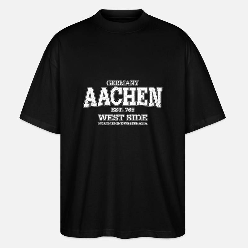 Aachen (à l'ancienne blanc) - T-shirt bio Blaster 2.0 coupe oversize Stanley/Stella Unisexe - noir