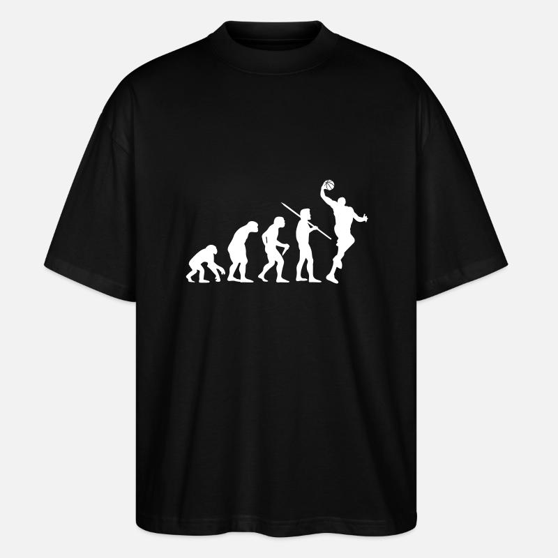Evolution des Menschen - Basketball - Stanley/Stella Oversized Unisex Bio T-Shirt Blaster 2.0 - Schwarz