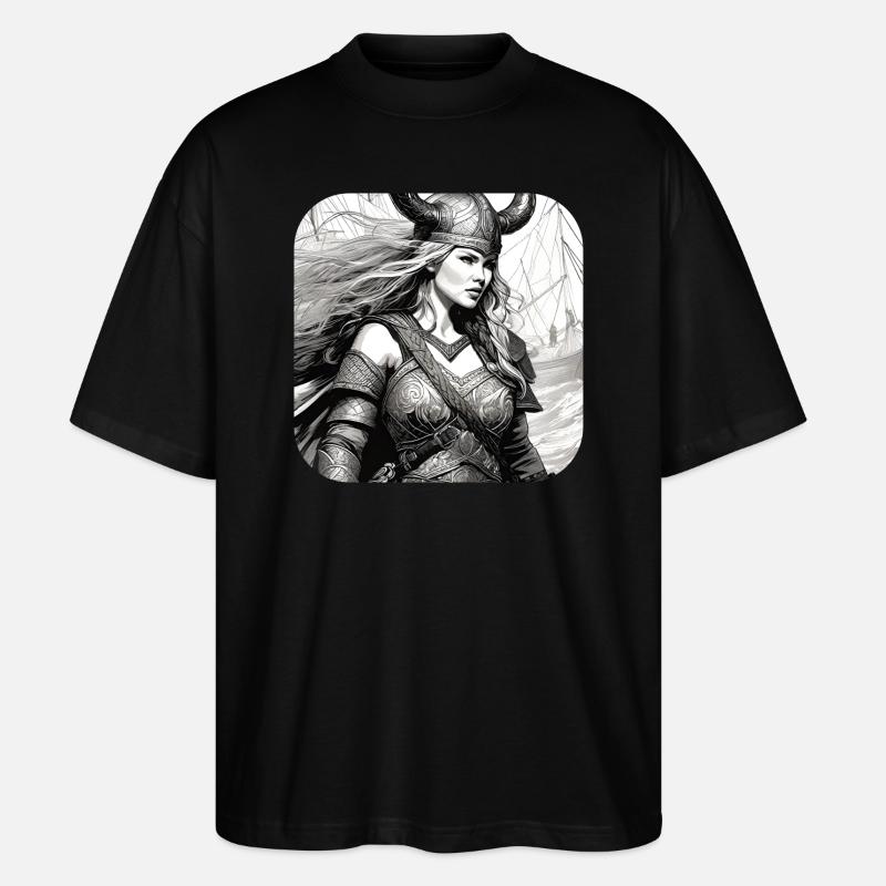 Proud Viking Germanin Shieldmaiden - Stanley/Stella Oversized Unisex Organic T-shirt Blaster 2.0 - black