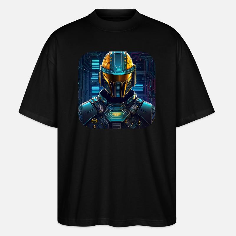 Cooles Cyberspace Motiv - Stanley/Stella Oversized Unisex Bio T-Shirt Blaster 2.0 - Schwarz