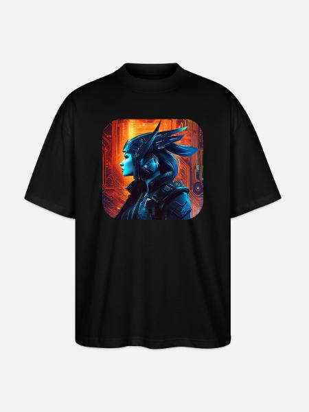 Stolze Cyberspace Wikingerin - Stanley/Stella Oversized Unisex Bio T-Shirt Blaster 2.0 - Schwarz