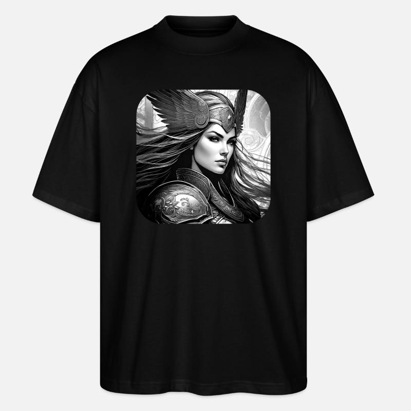 Fière Viking Germanin Shieldmaiden - T-shirt bio Blaster 2.0 coupe oversize Stanley/Stella Unisexe - noir